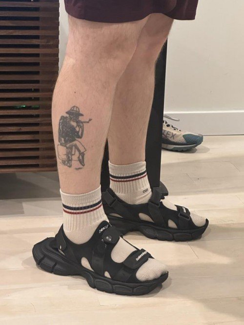 Balenciaga 3XL Logo Premium Sandal Black