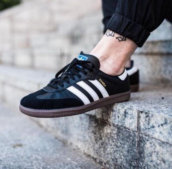 Addidas samba black white men with keychain