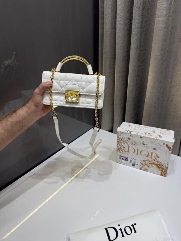 CHRISTIAN DIO.R WHITE PREMIUM TOP HANDLE BAG WITH OG BOX