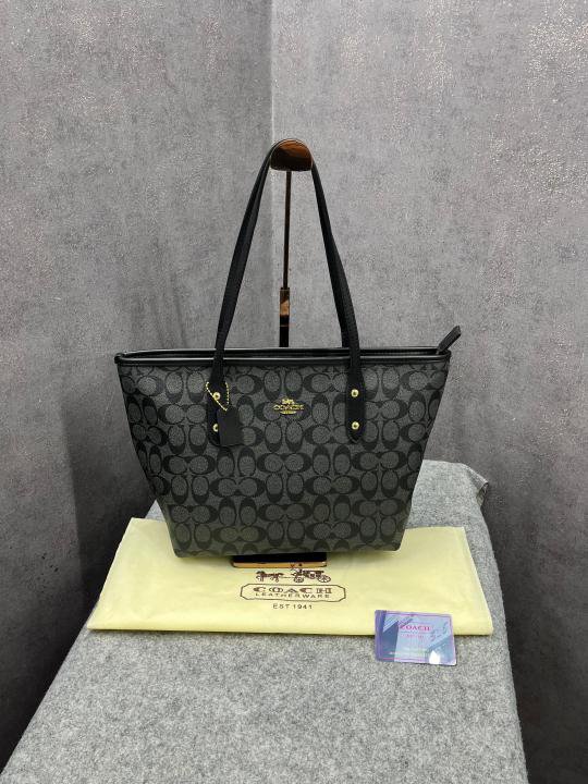 Coach_Signature_City_Tote_Bag_Black_With_Dust_Bag_C1741_Black