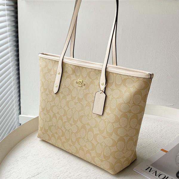 Coach_Signature_City_Tote_Bag_Apricot_Beige_With_Dust_Bag_C1741_Apricot_Beige