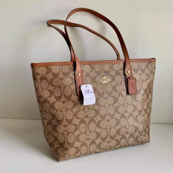 Coach_Signature_City_Tote_Bag_Apricot_Brown_With_Dust_Bag_C1741_Apricot_Brown