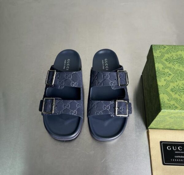 Guccci Sandal GG Suede Blue Premium