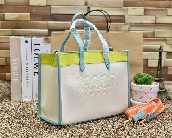 Coach Field Tote Bag With OG Double Box & Dust Bag & Shoulder Strap (Multi-975)
