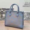 Dior Braided Printed Medium Blue Tote Bag With Dust Bag
